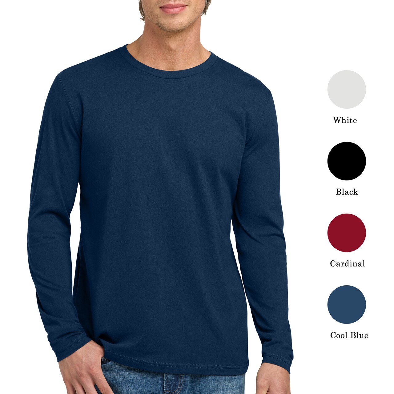 Next Level Cotton Long Sleeve T-Shirt, Men’s Classic Crewneck Style for a Comfortable Multicolor Tee